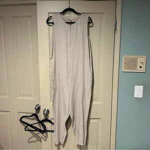 Eileen Fisher Sleeveless Beige Jumpsuit